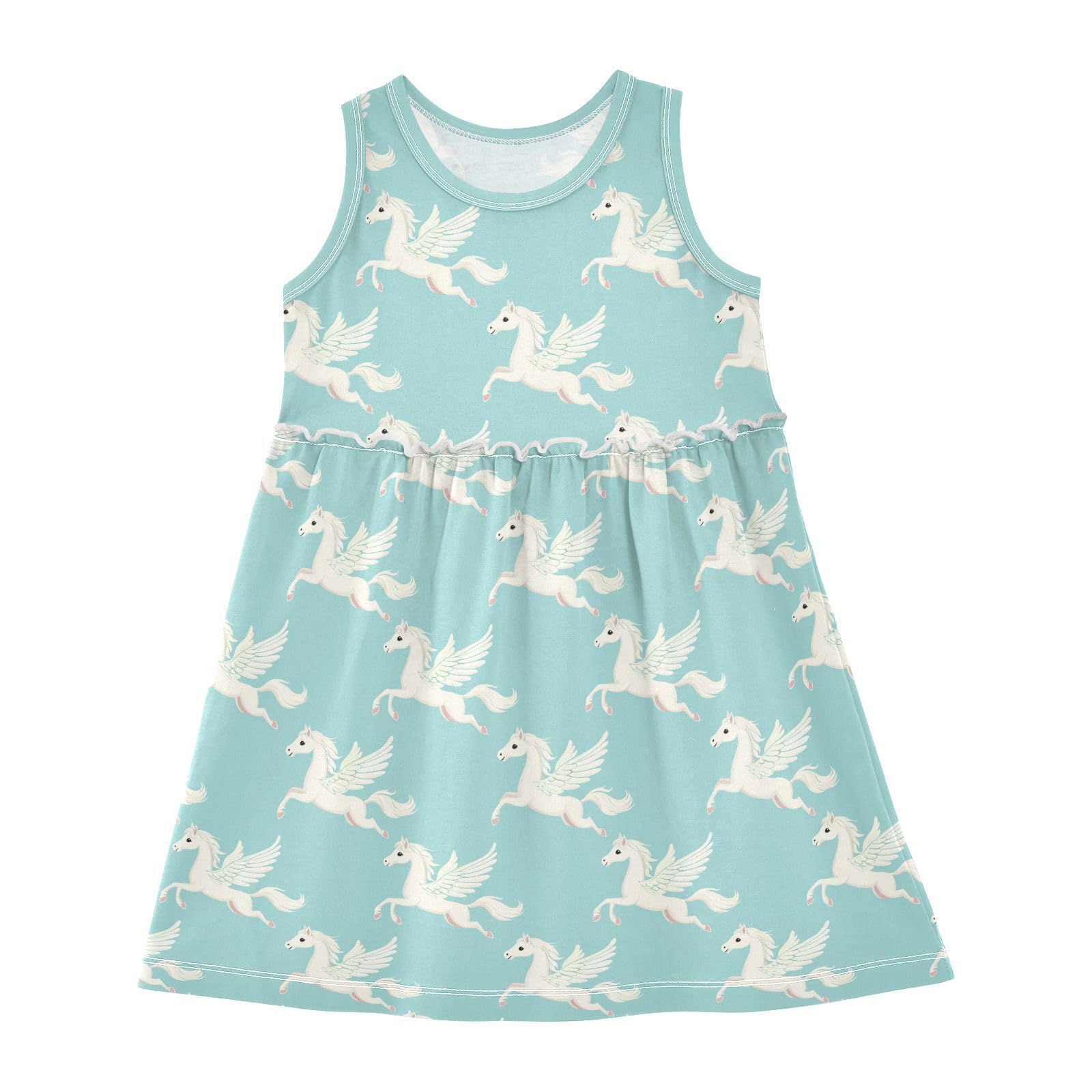 Cute Horse with Wings Girls Dresses Casual Toddler Summer Dresses Outfits for Little Kids…