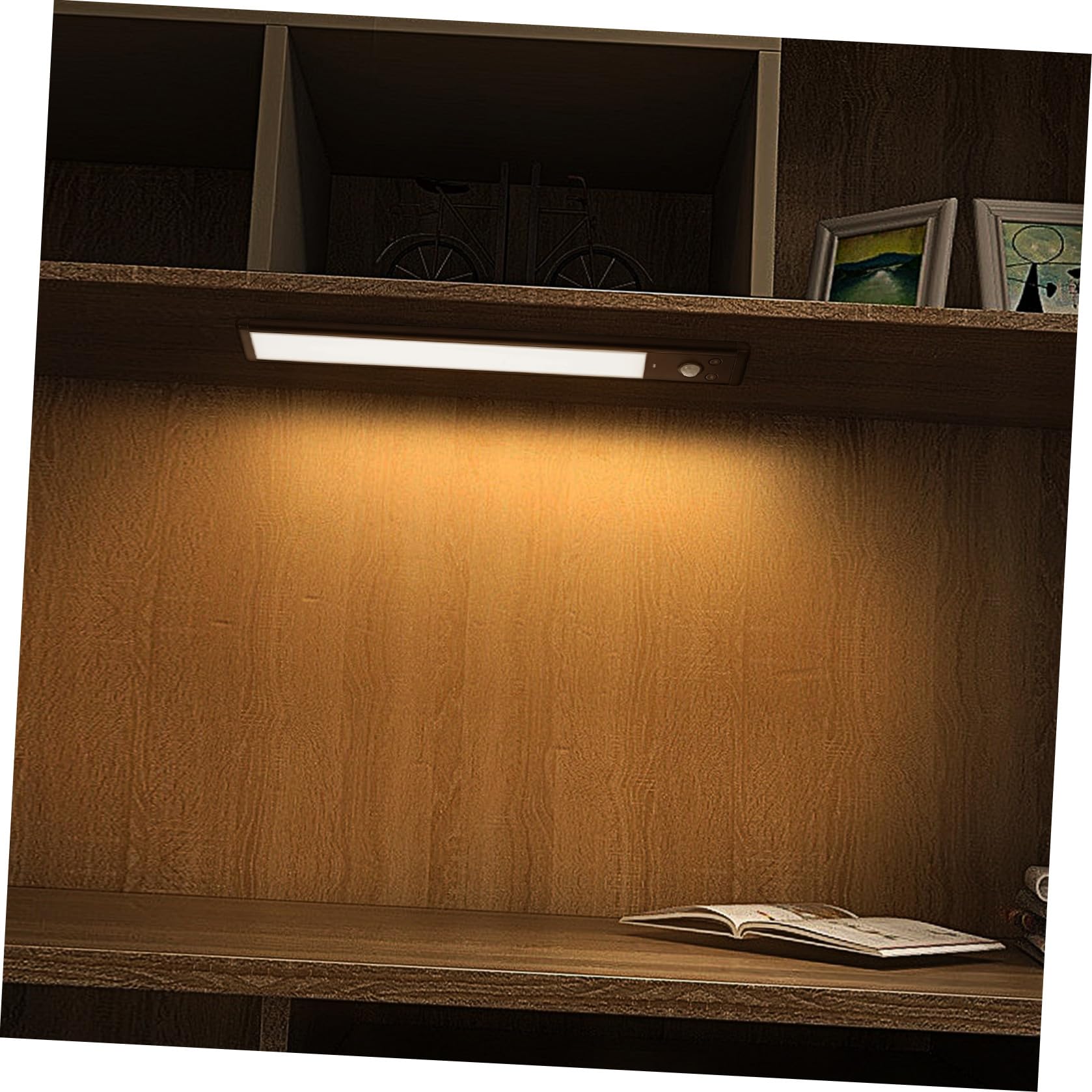 VALICLUD Confezione da 4 Barre Luminose a Led Sottopensile con Attivazione a Movimento, Facili da Installare E con Forte Magnete, Ideali per Cucina, Corridoio, Scale E Altri Ambienti Interni - Nero