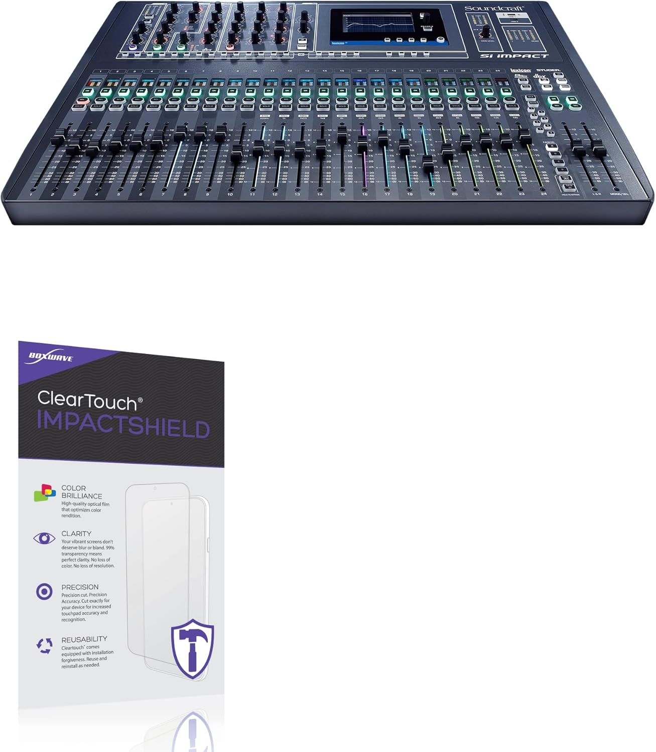 BoxWave Screen Protector Compatible with Soundcraft Si Impact - ClearTouch ImpactShield (2-Pack), Impenetrable Screen Protector Flexible Film