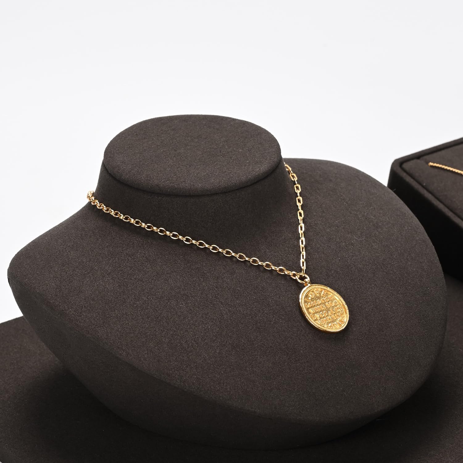 Oirlv Premium Microfiber Necklace Bust Jewelry Bust for Necklace Showcase Jewelry Dispaly Stand(coffee)