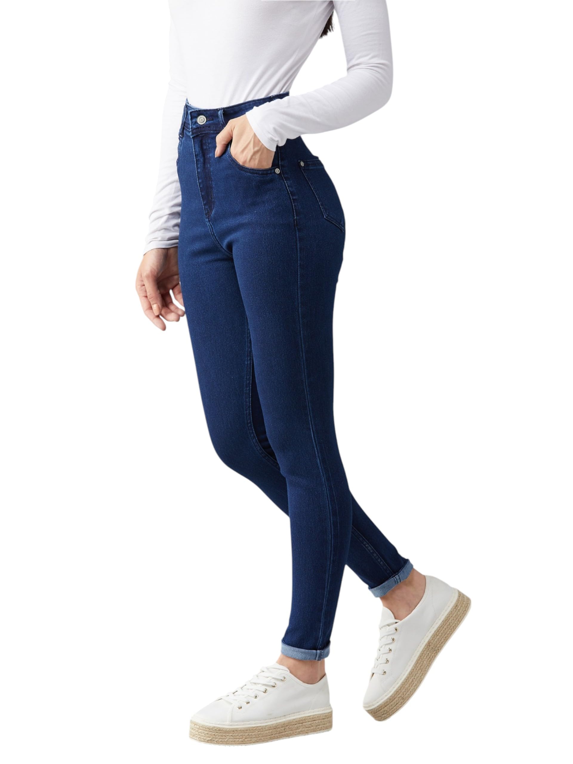 miss chase Women's Skinny Fit High Rise Regular Length Stretchable High Waist Denim Jeans-picture-41