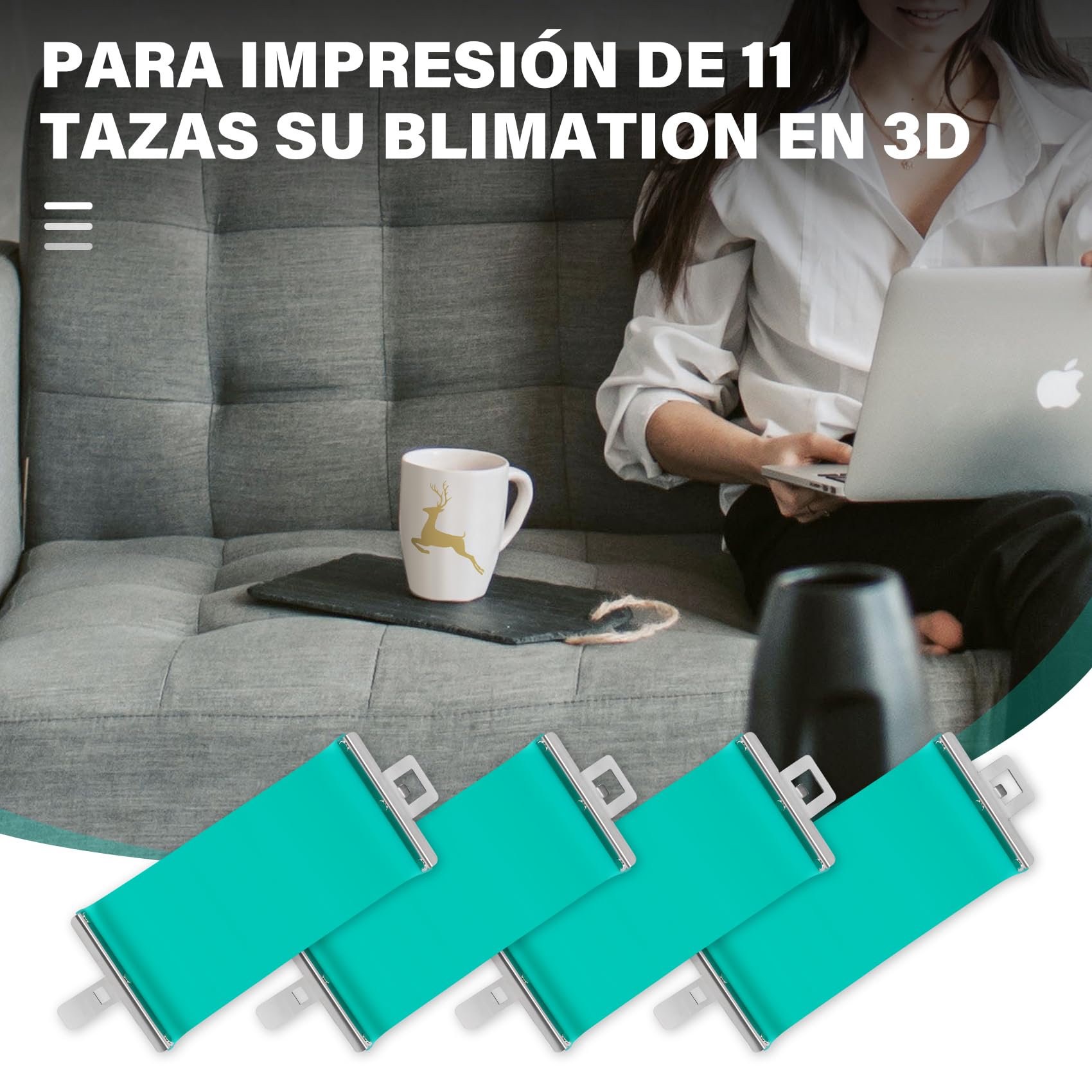 Involucro per Tazza nel Silicone da 4 Pezzi per Tazze per Sublimazione Involucri per Tazza da 11 Once per Sublimazione nel Forno Sublimazione per Tazza nel Silicone 3D