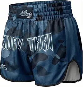 Bermuda Shorts Muay Thai Camuflado Calção Tailandês Dek Sports (Azul)