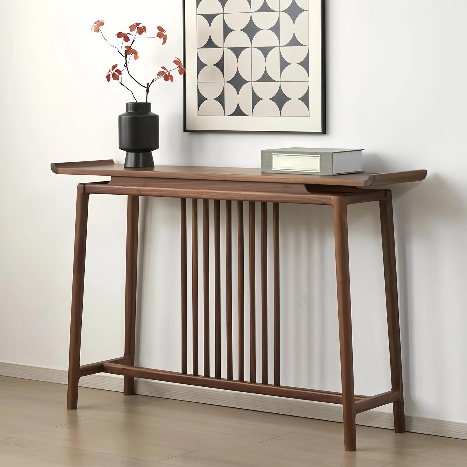 Tavolo consolle in legno massiccio, consolle lunga | Per ingresso, tavolino laterale per corridoio e soggiorno(120cm)