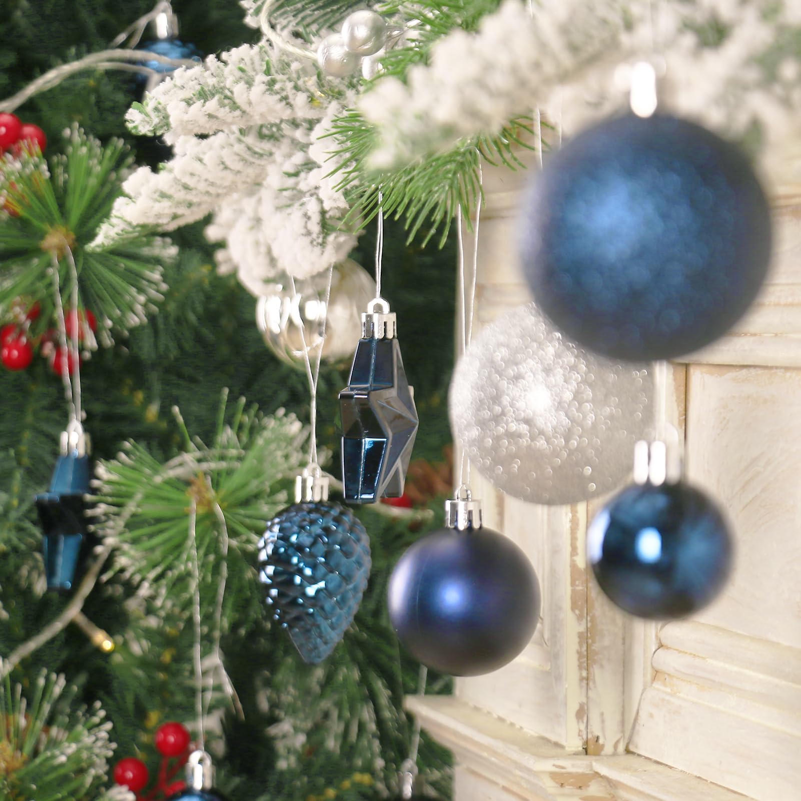 Amazon.co.jp: SY Super Bang クリスマスオーナメントセット 50個 飛散