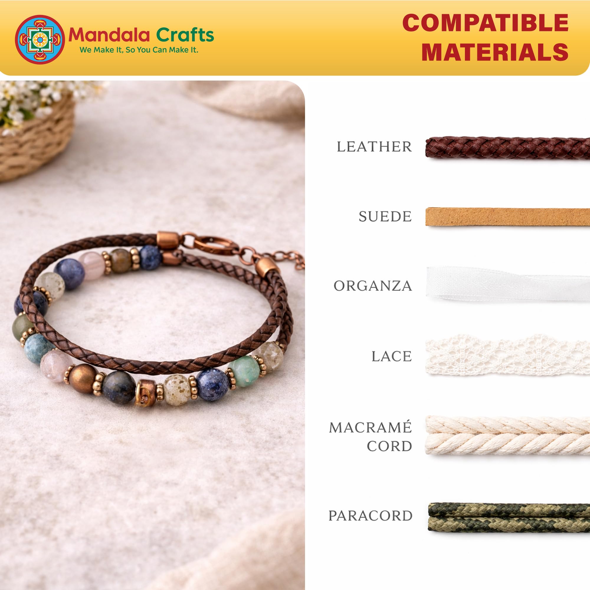 Amazon.com: Mandala Crafts Antique Brass 4mm Bell Leather Cord End