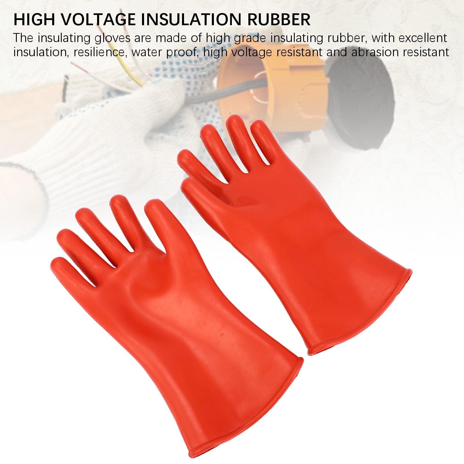 Gants isolés pour électricien, caoutchouc résistant aux hautes tensions