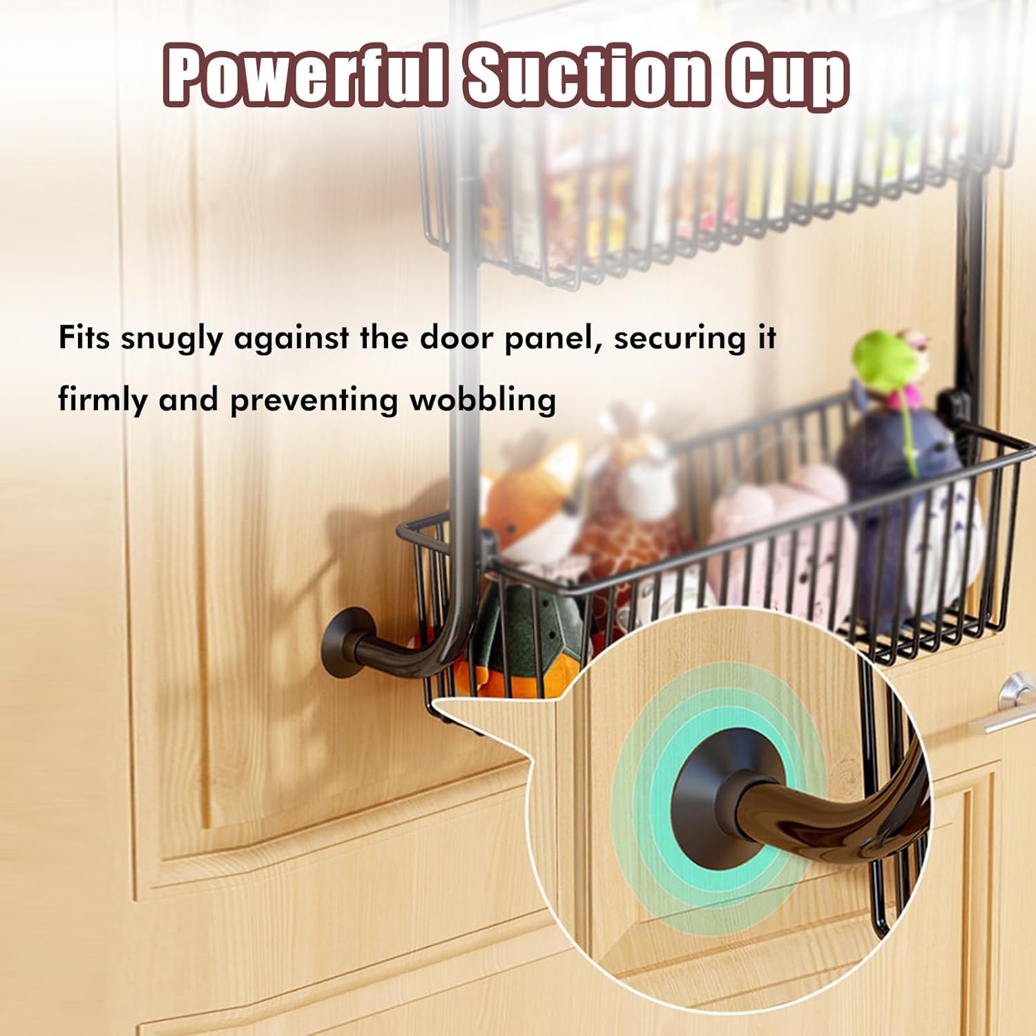 SRNSAEB Black White Over The Door Pantry Organizer 4 6 Tier Hanging Baskets, Detachable Behind The Door Storage Shelf for Kitchen/Bedroom/Dorm, Carbon Steel Door Spice Rack Narrow(Black,6 Tier)