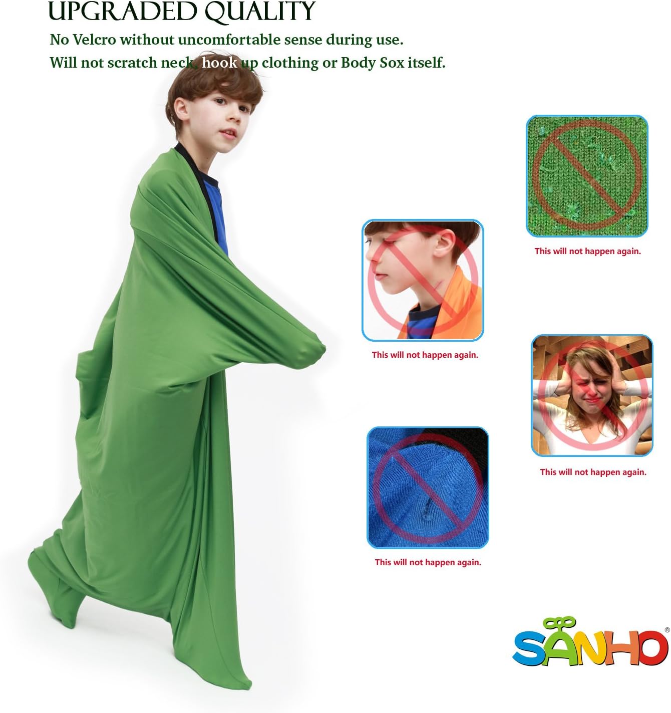 SANHO Dynamic Movement Sensory Sock Body Sock,Medium,6-9 years old, 47''H X 27''W, Good for Height:41"-51",Olive Green Olive Green Medium