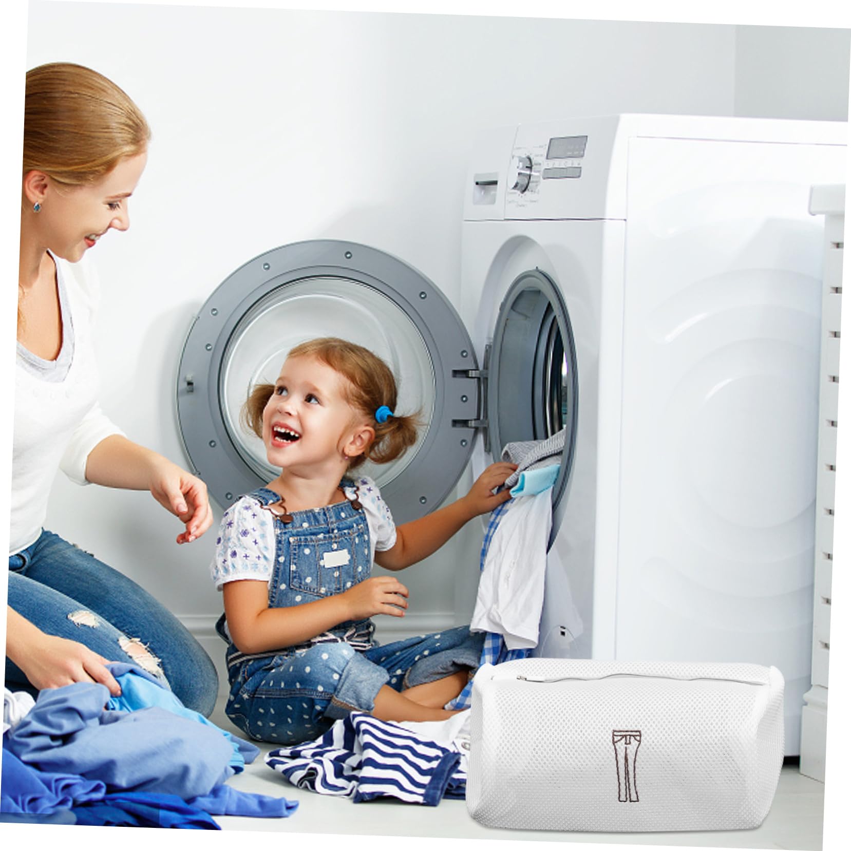 CHILDWEET 6pezzi Sacchetto per Bucato in Rete Ricamato per Lavatrice Sacchetto Riutilizzabile per Lavaggio di Vestiti Biancheria Intima Pantaloni