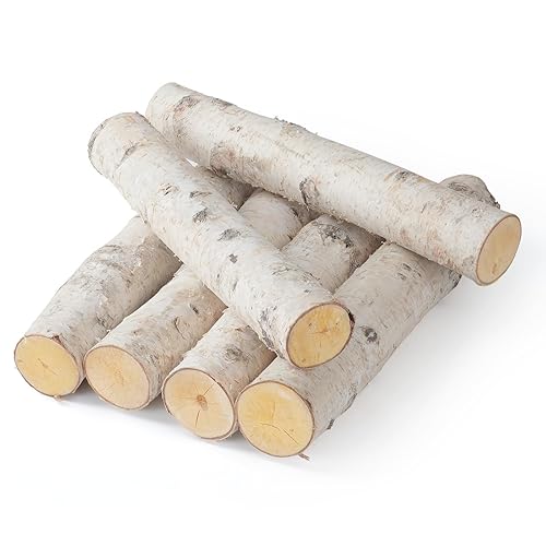 6Pack Birch Wood Logs Decorative Gas Fireplace Logs for Fireplaces