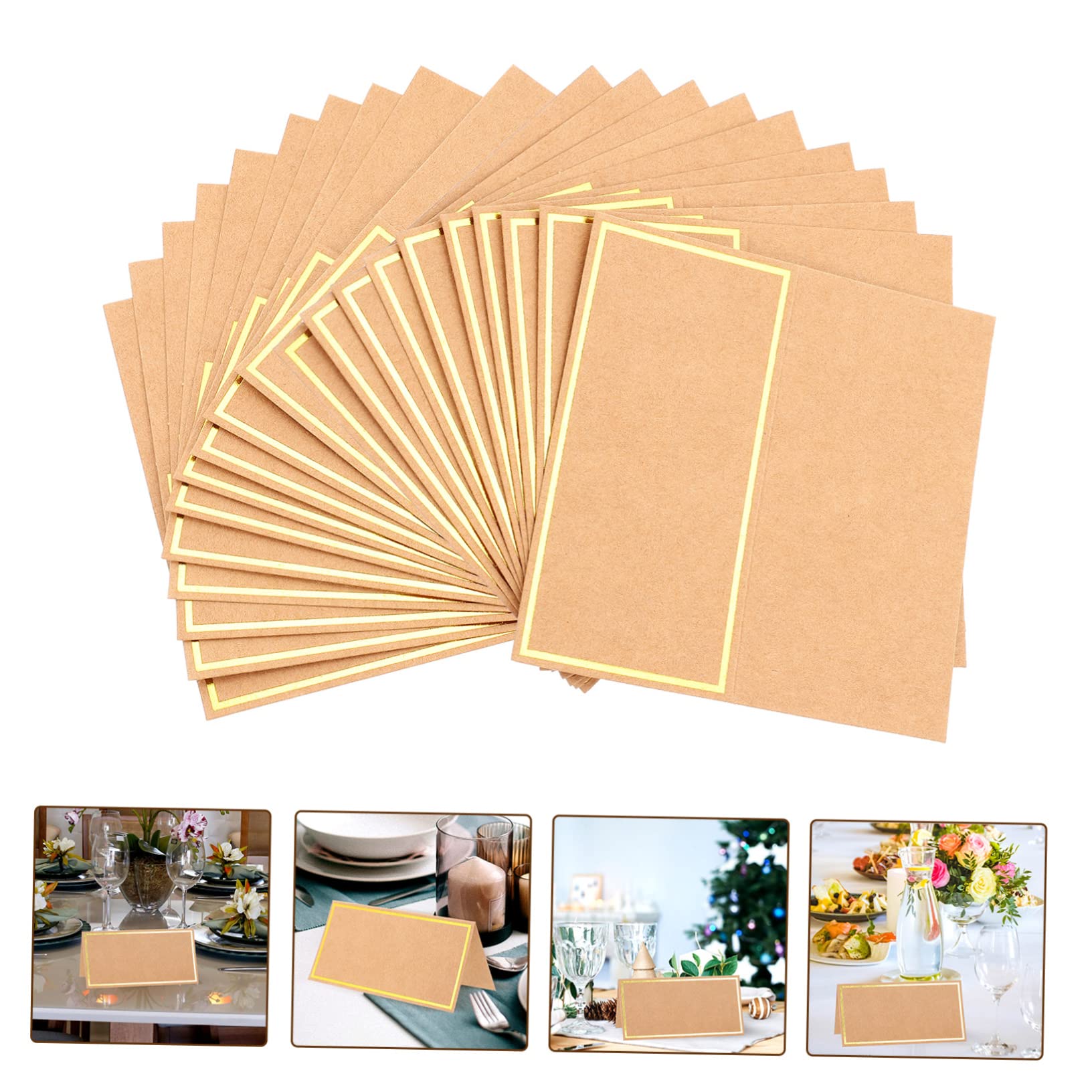 SHINEOFI 150stücke Hochzeit Platzkarten Mit Goldprägung Elegante Tischkarten Für Hochzeiten Feiern Und Events Blanko Tischreservierungskarten Aus Kraftpapier