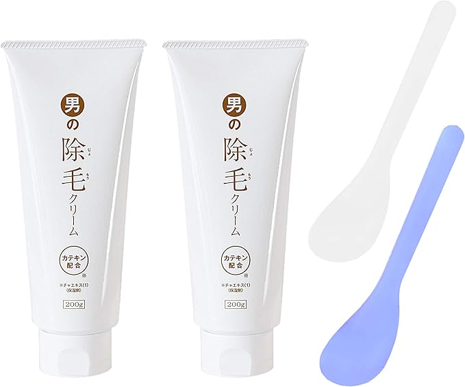 Amazon Co Jp メンズ 男の除毛クリーム0g 専用スパチュラ ヘラ 2本付属除毛 クリーム ムダ毛処理 簡単 低刺激 保湿 除毛剤 カテキン ホホバオイル 尿素 ビューティー