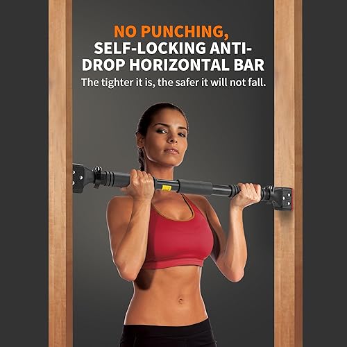 Miniatura 8 de leikefitness Barra de dominadas para marco de puerta, barra de barbilla para entrenamiento de la parte superior del cuerpo, barras de entrenamiento