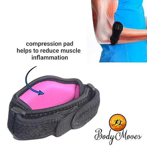 Miniatura 3 de BodyMoves Codera de tenis (2 piezas) más bolsa de hielo caliente y frío, equipo de apoyo para deportes uso diario para reducir el dolor en las