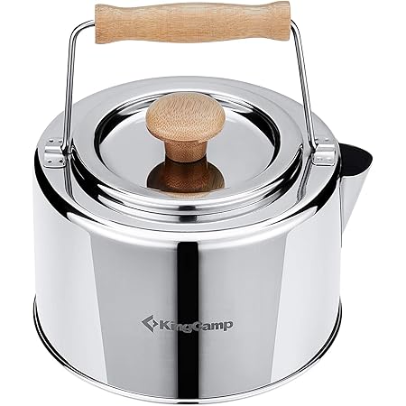 Amazon Kingcamp クッカーセット キャンプ ケトル やかん アウトドア 調理器具 キャンプ用鍋 ティーポット コーヒー フライパン キャンプ用品 登山 防災 q 食器 軽量 コンパクト 収納袋付き 1 2lやかん Kingcamp コッへル クッカーセット