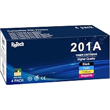 201A 201X Toner Cartridge 4-Pack Compatible for HP Color LaserJet Pro M252dw M252n MFP M277dw M277n M277c6 M274n, Black Cyan Yellow Magenta