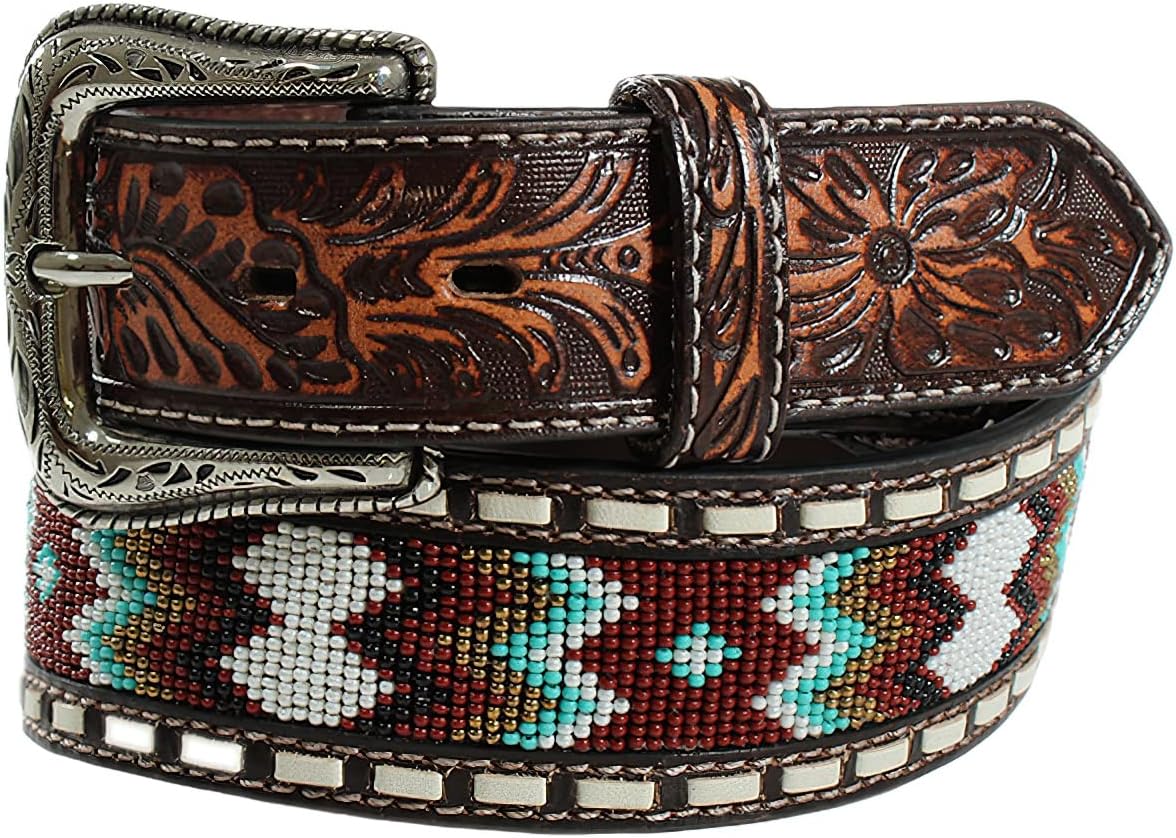 ARIAT Men’s Tooled Tabs & Diamond Embroidered Inlay Belt