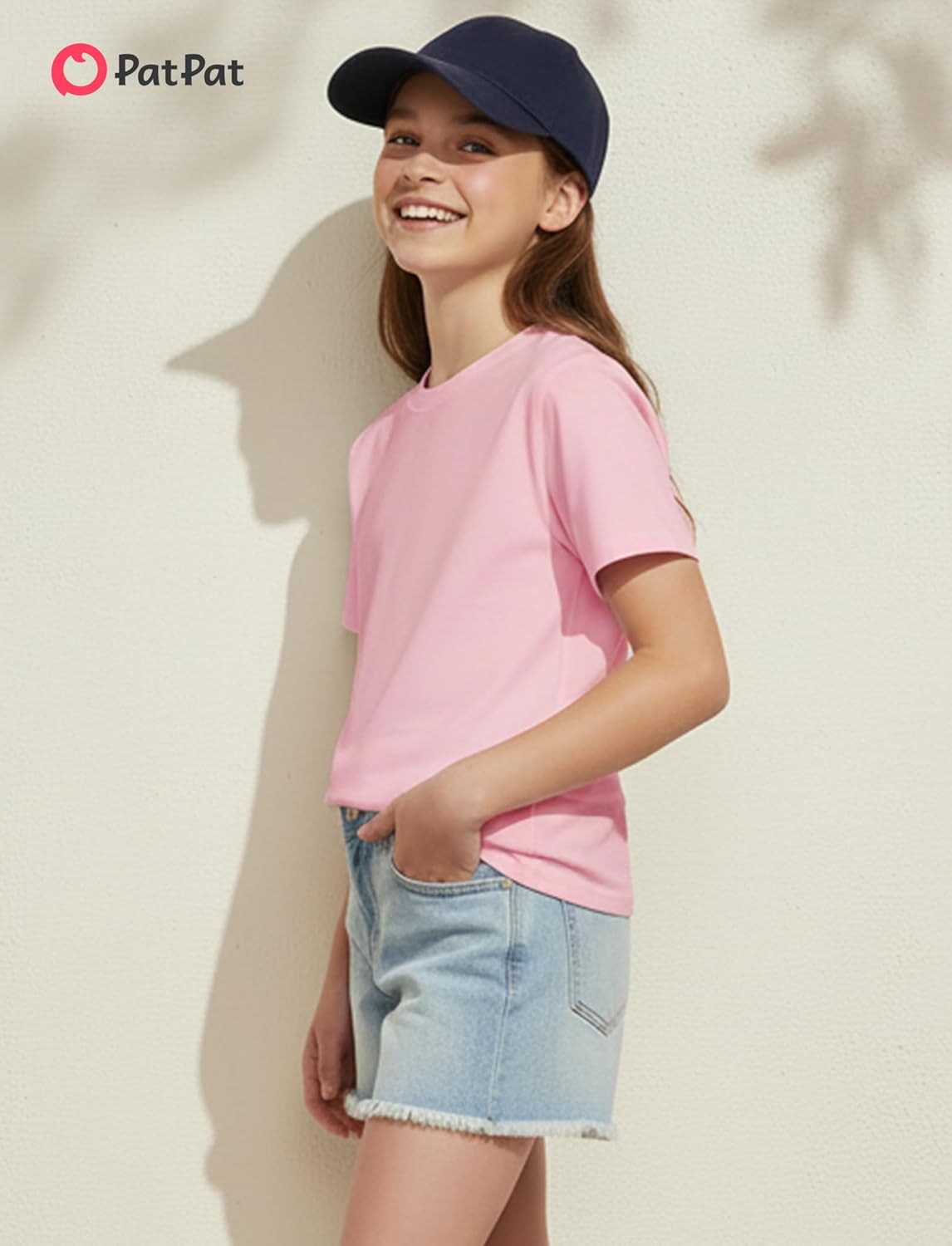 PATPAT Girls Basic Plain T Shirts 5-16 Years Kids Cotton Summer Tops Crewneck Short Sleeve Tees - Image 3