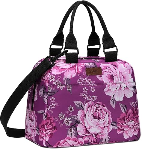 PBRO Lonchera térmica para mujeres, bolsa de almuerzo reutilizable de gran apertura amplia con cinturón de hombro ajustable, bonita lonchera PBRO Lonchera térmica para mujeres, bolsa de almuerzo reutilizable de gran apertura amplia con cinturón de hombro ajustable, bonita lonchera