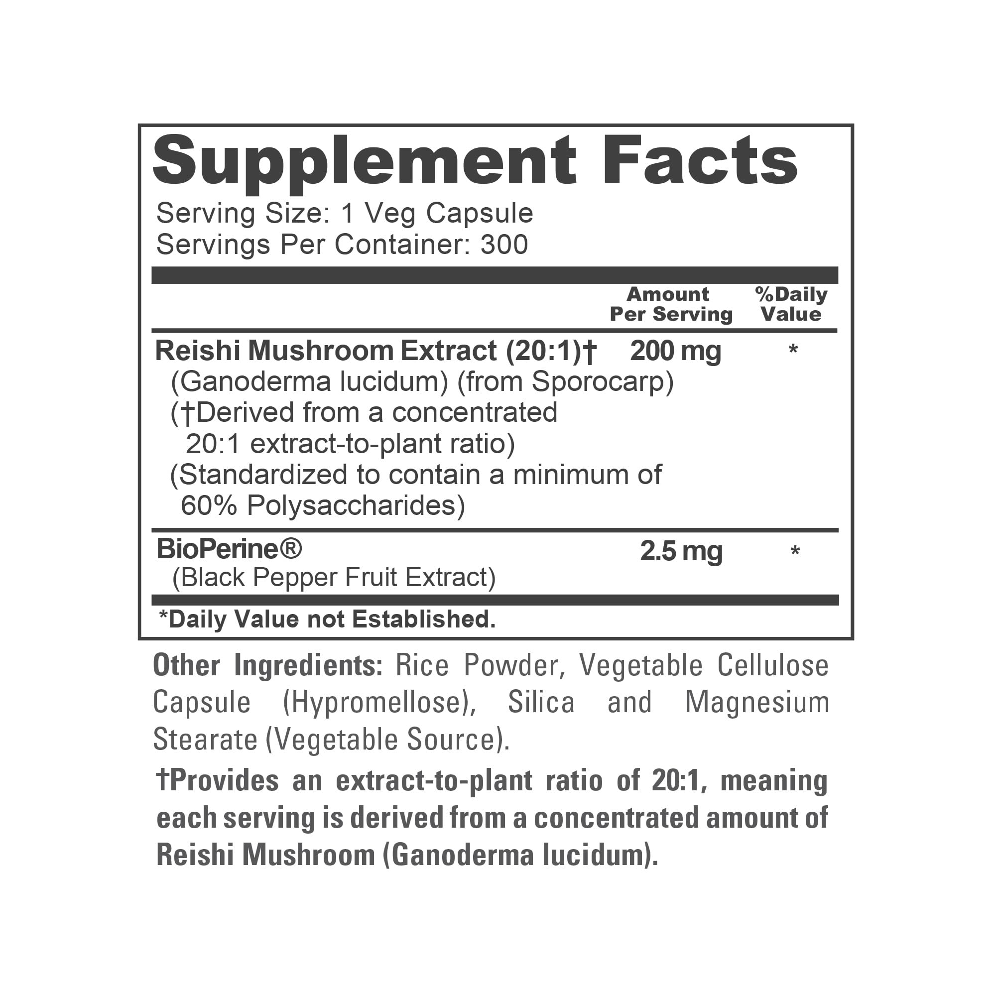 NusaPure Reishi Mushroom, Vegan, 200mg, 300 Veg Capsules - 300 Servings — Amazon image 4