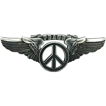 Large Silver Peace Sign Pilot Pin for Sky-high Hippies and Pilots