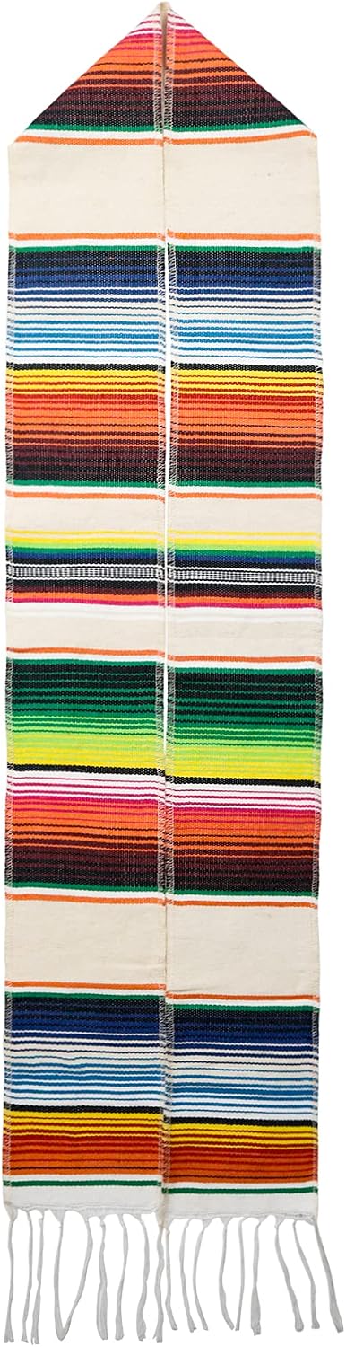 GraduationMall Mexican Serape Graduation Stole with White Tassel 7 Colors
