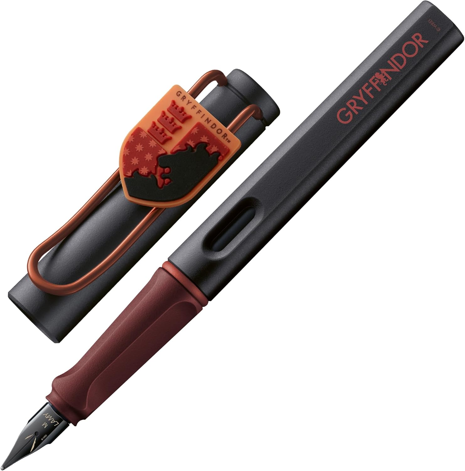 Lamy safari Harry Potter Gryffindor™ Füller – Special Edition Füllhalter mit Wappen des Hauses - Stahlfeder in Strichbreite M – mit ergonomischen Griff – inkl. Tintenpatrone T10 blau – Rechtshänder