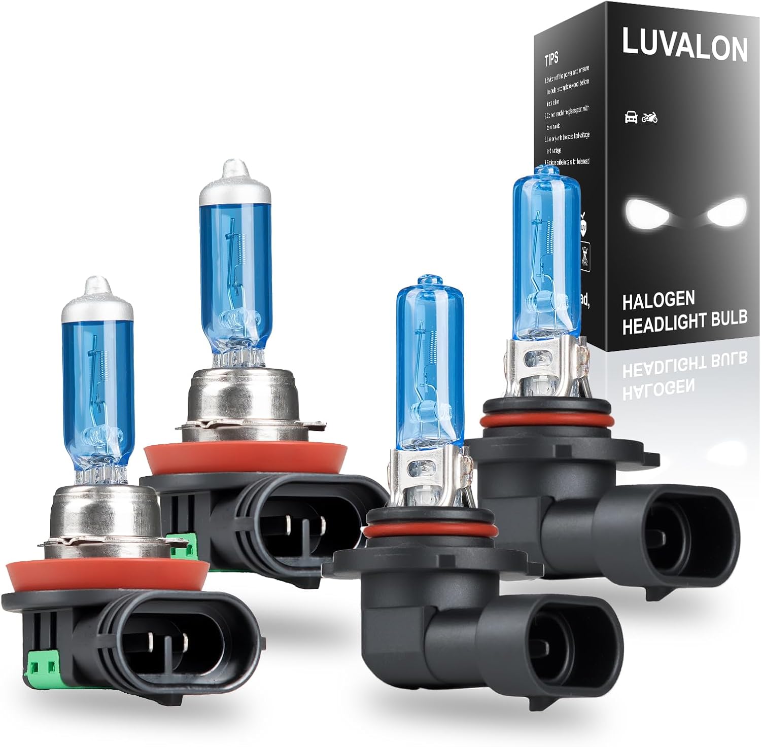 9005 H11 Headlight Bulbs for Ford F-150 F150 2015 2016 2017 2018 2019 2020 2021 2022 HB3 High H11 Low Beam Halogen Headlight Bulbs High Performance 6000K Plug N Play Long Life Pack of 4