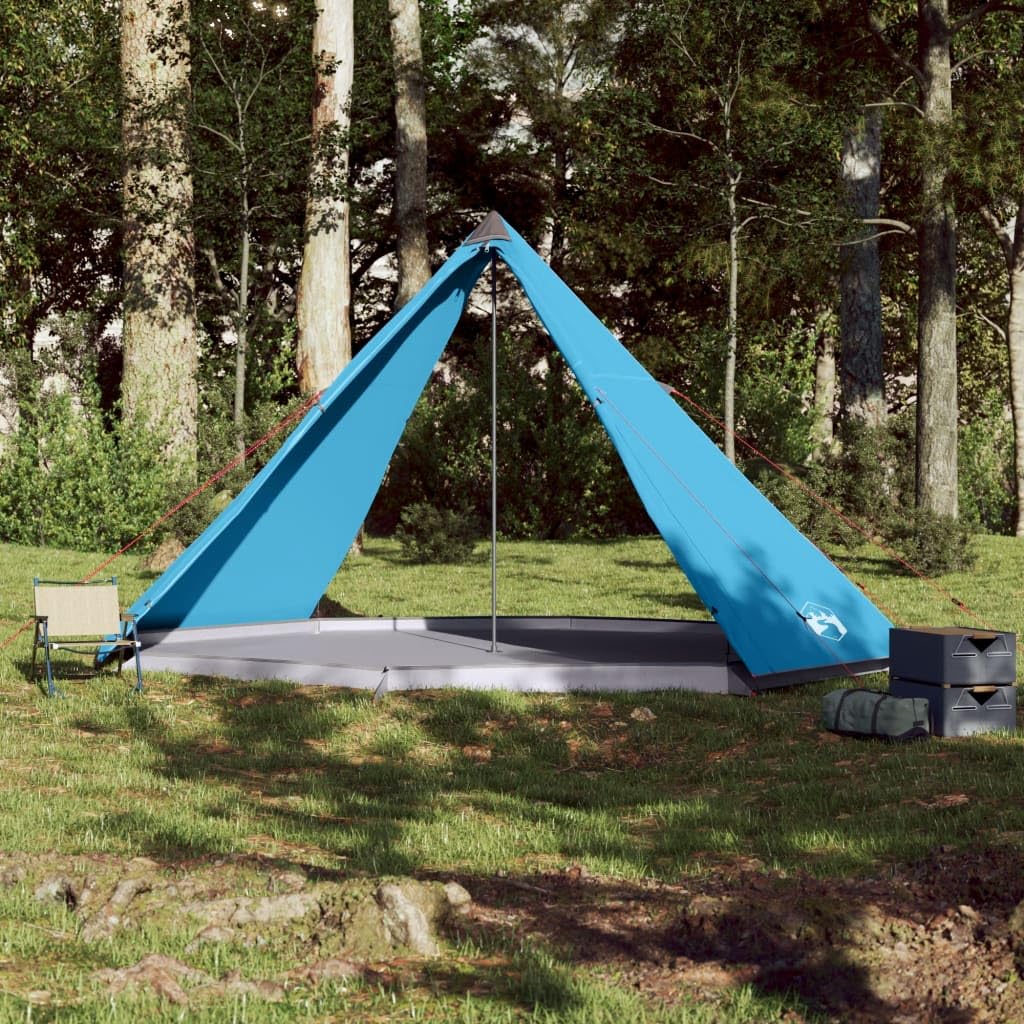 Tino Tech Tente Tipi Familiale 8 Personnes – 400x400x200 Cm, Imperméable Et Coupe-vent, Avec Entrée Zippée Et Connecteur E, Gris/Orange