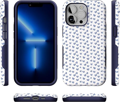 Vista 675 de Casely iPhone 13 Pro Case Compatible with MagSafe Blue Marble Case