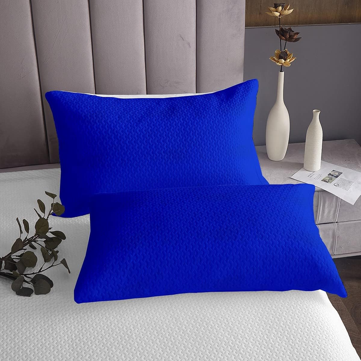 Erosebridal Royal Blue Bedspread Quilt Set Queen, Solid Color Coverlet Set for Adult Women Men, Ultra-Soft Polyester Bedspread, Pure Simple Style Quilted, 3 Pieces with 2 Pillow Cases