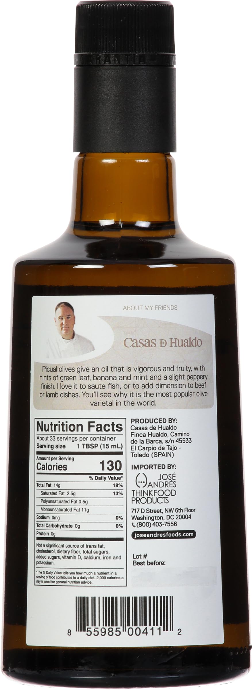 Amazon.com : José Andrés Foods Picual Extra Virgin Olive Oil, 16.9