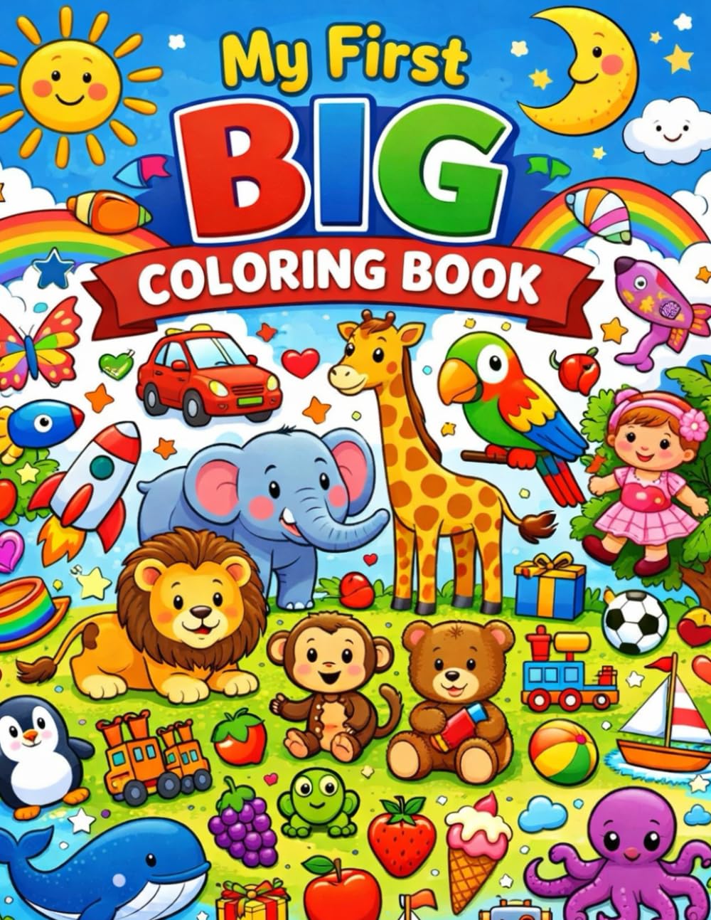 My First Big Coloring Book: Fun and Easy Coloring for Kids Ages 2–6. 100 Pages
