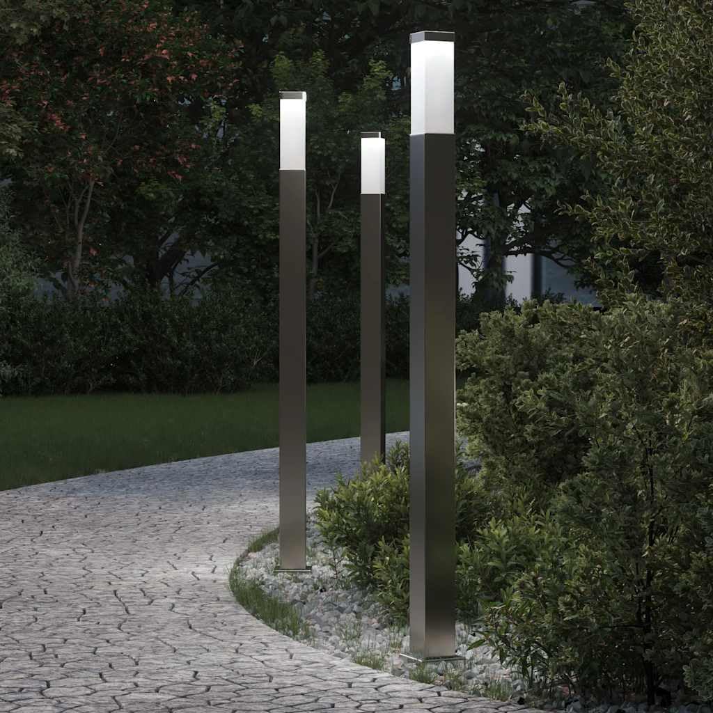 vidaXL Słupki oświetleniowe 3 szt. 110 cm Stal nierdzewna IP44