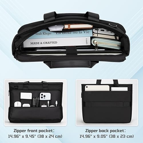 Miniatura 3 de RAINYEAR - Bolsa para laptop de 15.6 pulgadas para hombres y mujeres, impermeable, expandible, bolsa de hombro para computadora de gran capacidad,