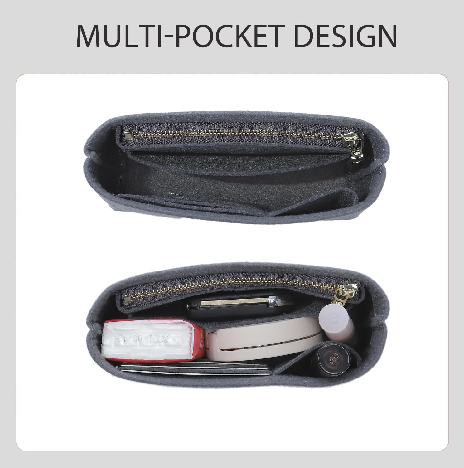 Felt Purse Organizer Insert for Longchamp Le Pliage XS Pouch,Brown image 5