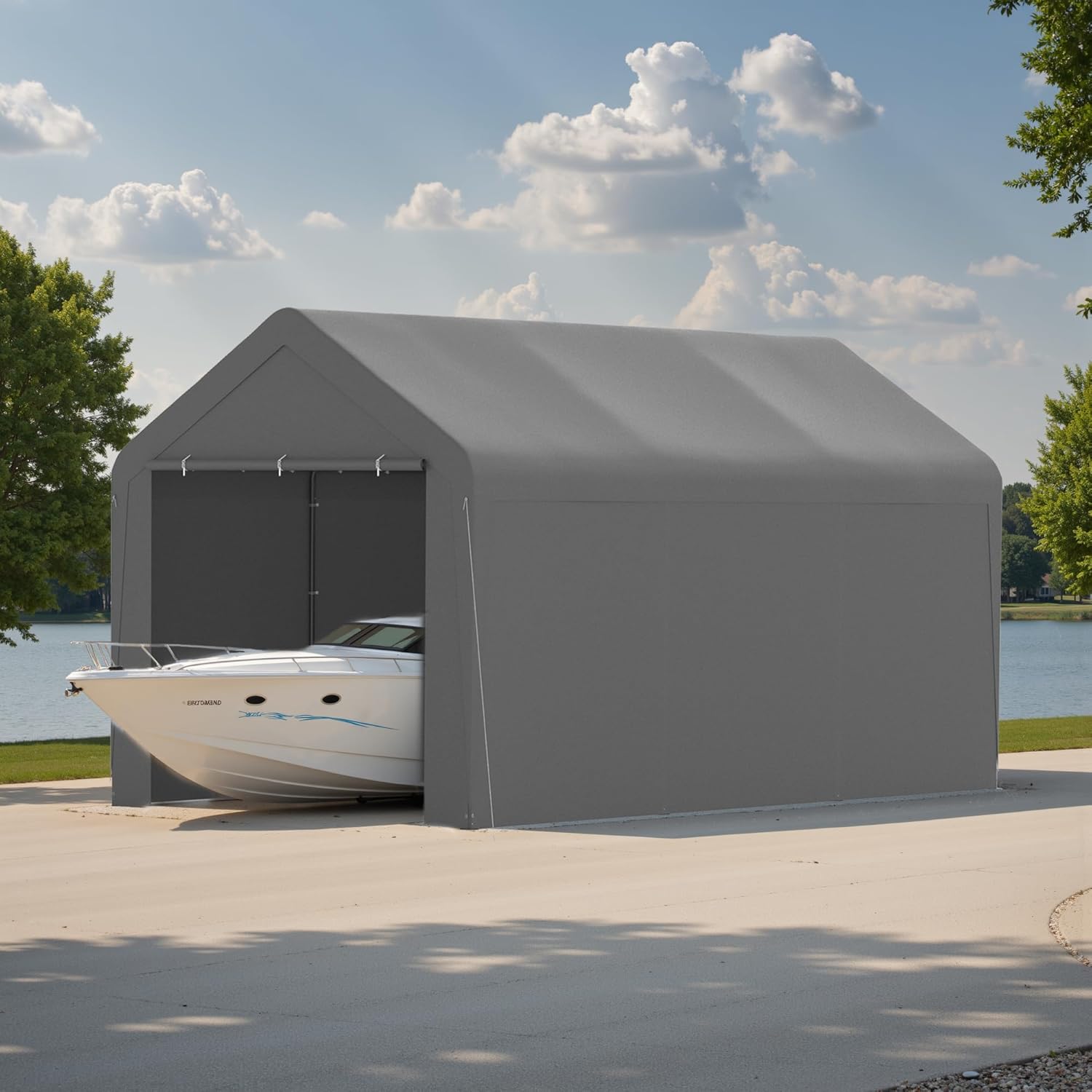 GOJOOASIS Carport Car Ports Party Tent Heavy Duty Portable Car Shelter Garage Tent Outdoor Gazebo with Removable Sidewalls & Roll Up Doors (10’ x 20’)
