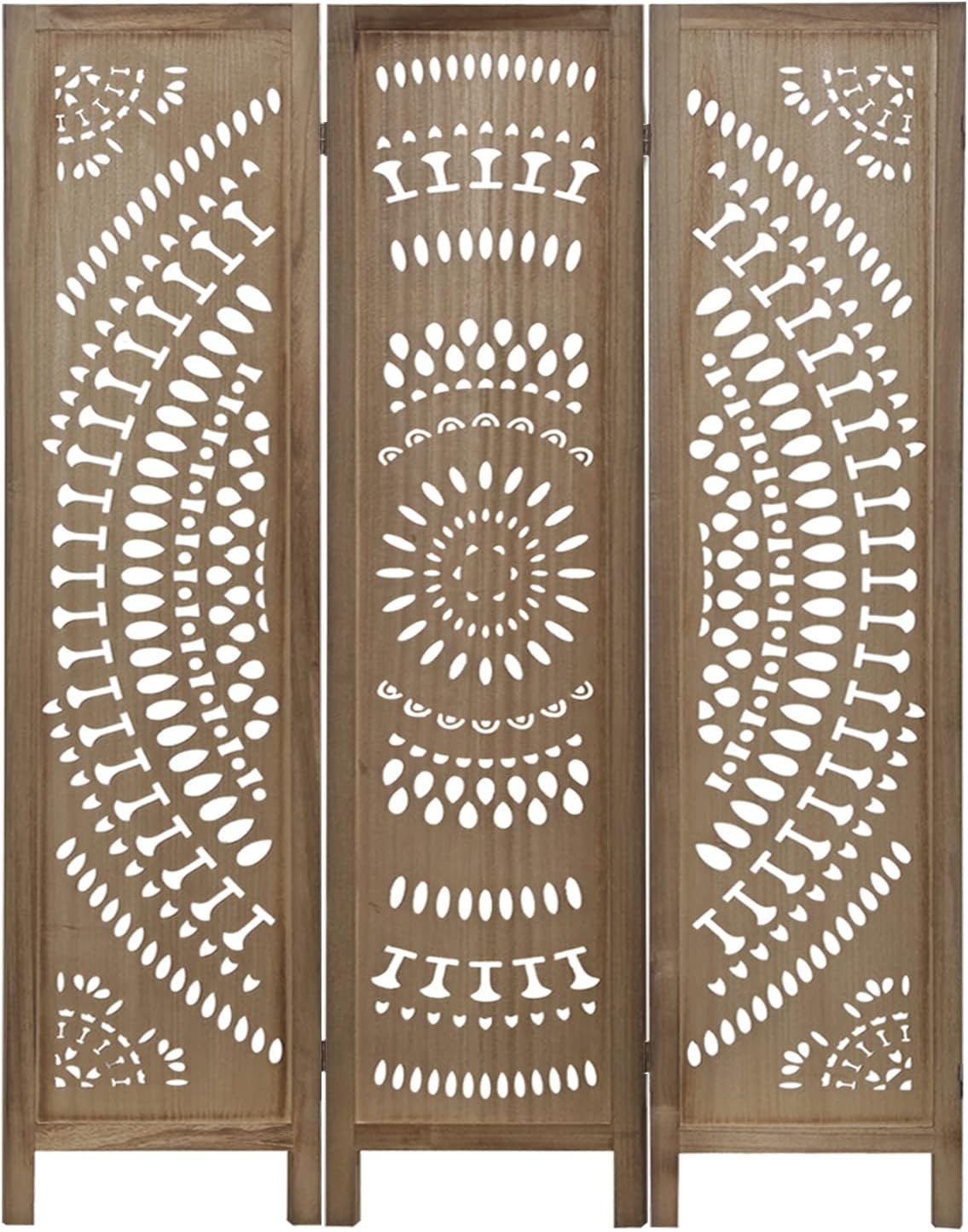Amazon.com: ECOMEX 3 Panel Carved Wood Room Divider, 5.6ft Tall Super ...