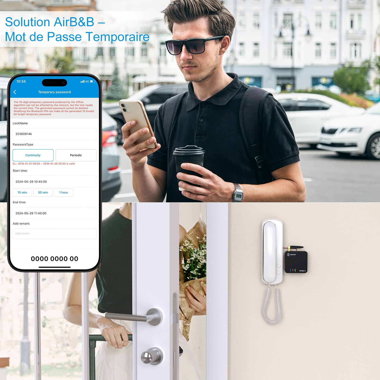 WELOCK ToucA51 Pro Serrure Connectée,Serrure Empreinte Digitale | Password,RFID Carte et APP,serrure à code WiFi,Cylindre Connecté 40×30 pour porte de 50 à 100mm,Facile à installer,Smart Lock
