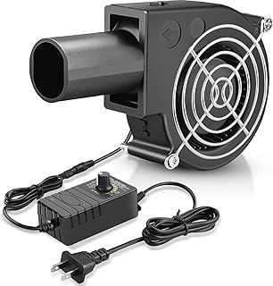 GDSTIME BBQ Fan Air Blower 97mm, Variable Speed Centrifugal Fans with 110V/120V AC Plug, Charcoal Starter for Outdoor Camping Picnic Cooking Barbecue Fireplace Bellows Wood Stove