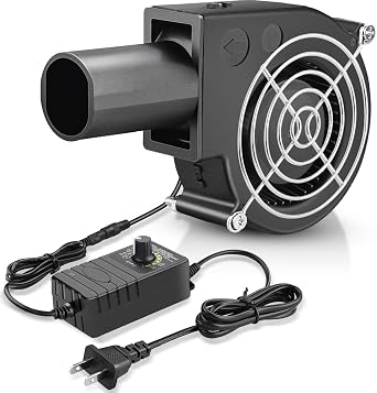 GDSTIME 97mm 12V BBQ Blower Fan w/Variable Speed Controller 110V 120V AC