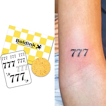 Number Semi Permanent Tattoos for Adults Realistic Fake Tattoo Waterproof