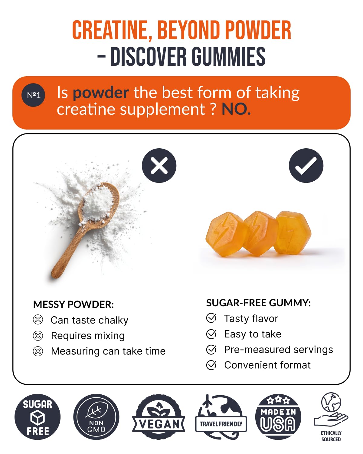 Creatine HCl Gummies with Turmeric & Black Pepper Extract, Sugar Free, Vegan Daily Creatine Gummies for Active Lifestyles, Strawberry Flavor, 90 Gummies — Amazon image 2