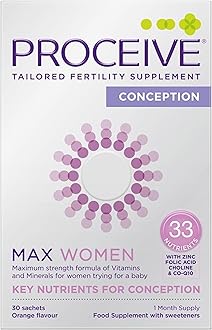 MAX Women - Fertility Supplement for Conception - Pregnancy Vitamins for Women Trying to Conceive - Zinc, Folic Acid, Vitamin D - 30 Sachets (1 Month Supply) - Certified Vegan