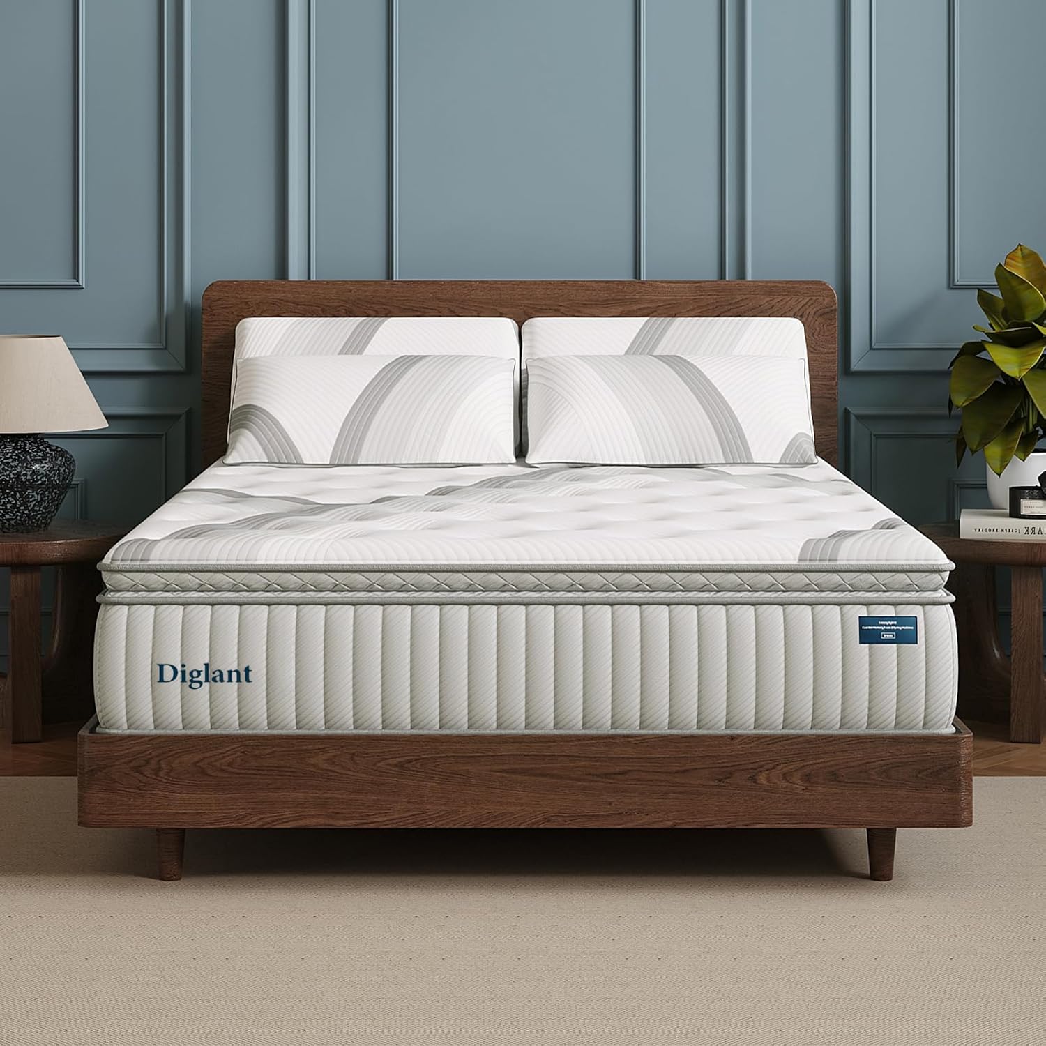 Lechepussleep King Mattress,14 Inch King Hybrid Mattress Medium Plush MDI Memory Foam & Pocketed Coils, Pressure Relief, Breathable Fabric, Enhanced Edge Support, 120 Trial, Bed-in-a-Box