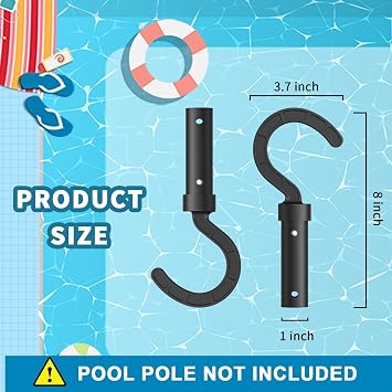 2 Pack Accessories Hook for Robotic Pool Cleaner,Keyrank Pool Hook for Poles Compatible with All Pool Vacuum Including Cordless,Above Ground and Underwater,Ideal Hooks for Telescopic Poles