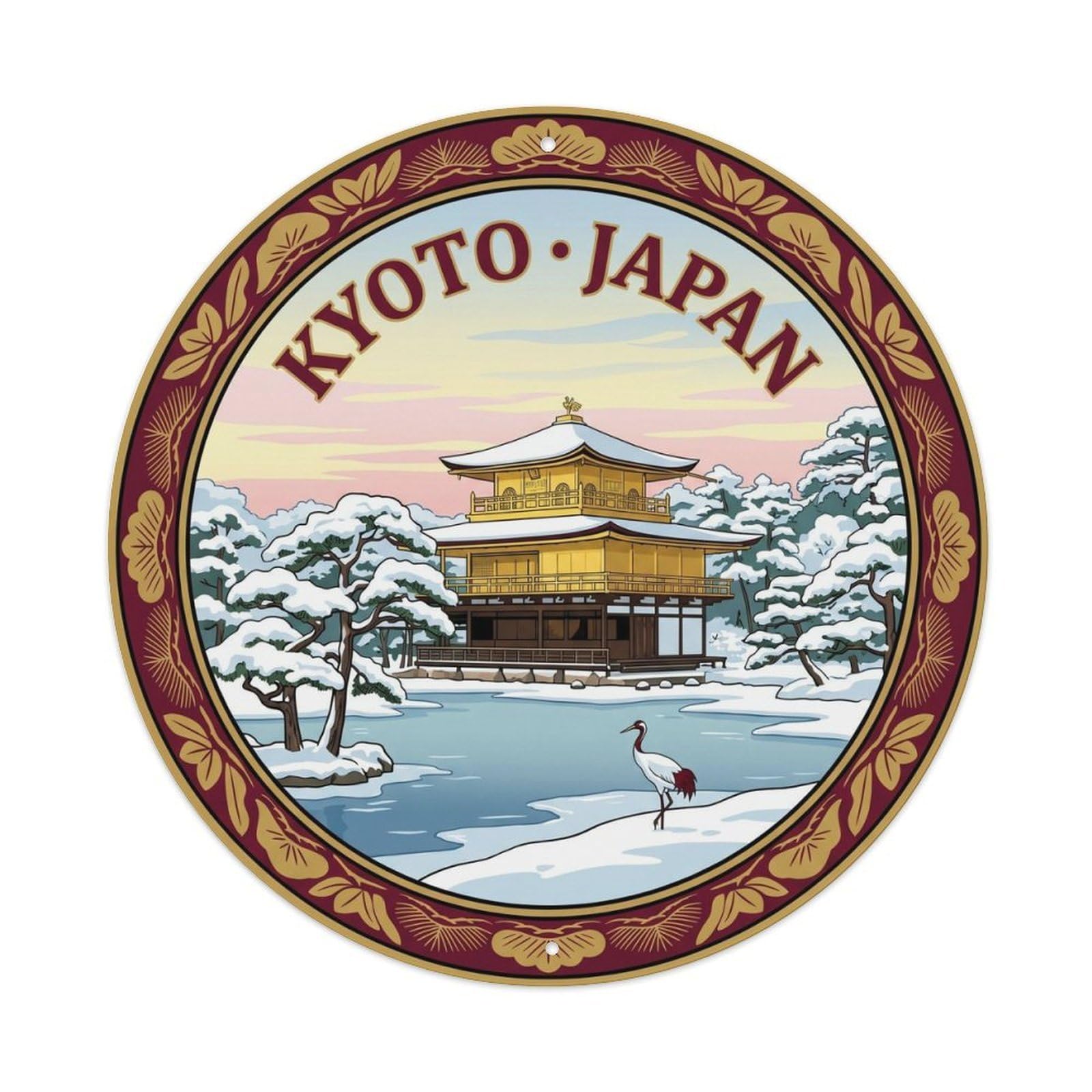 Kyoto Kinkakuji Temple Heritage Japan Travel Metal Tin Sign