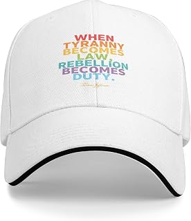 When Tyranny Becomes Law Rebellion Becomes Duty Hat Thomas Jefferson Quote Baseball Cap Golf Dad Hats Retro Classic