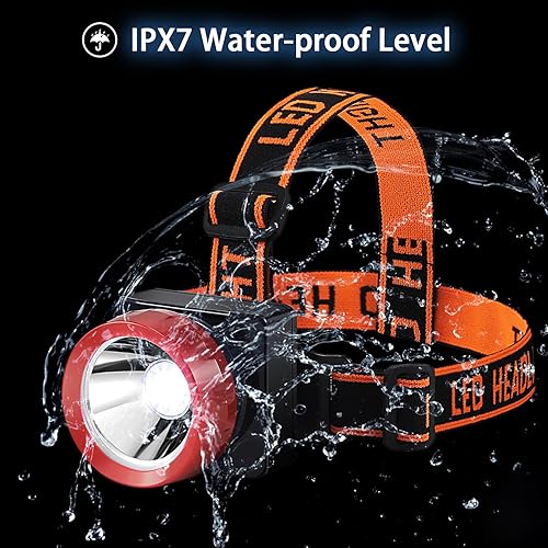 Miniatura 3 de Faros delanteros impermeables para correr al aire libre, para acampar, cazar, senderismo, pesca, 5200 mAh, faros LED recargables de 5.1 oz, ligeros,